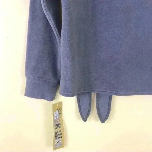 NWT MukLuk Gray Floral Tie Front Waist Fleece Sweatshirt Size M - Picture 8 of 10